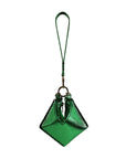 ARTEMIS WRISTLET IN OCTAHEDRON SHAPE METALLIC EMERALD LEATHER