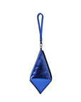 CETO WRISTLET IN OCTAHEDRON SHAPE METALLIC BLUE LEATHER
