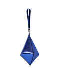 CETO WRISTLET IN OCTAHEDRON SHAPE METALLIC BLUE LEATHER