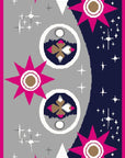 SUN MOON STARS PYRAMID SCARF IN GREY FUCHSIA