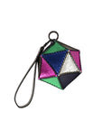 SELENE WRISTLET IN ICOSAHEDRON SHAPE METALLIC MIX LEATHER