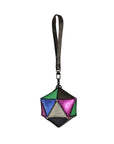 SELENE WRISTLET IN ICOSAHEDRON SHAPE METALLIC MIX LEATHER
