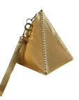 TETRA WRISTLET IN TRIANGLE SHAPE METALLIC GOLD LEATHER