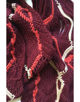 BERNITA ARTISANS-MADE ITALIAN PURE WOOL MACRAME' SCARF IN WINE ORANGE BEIGE
